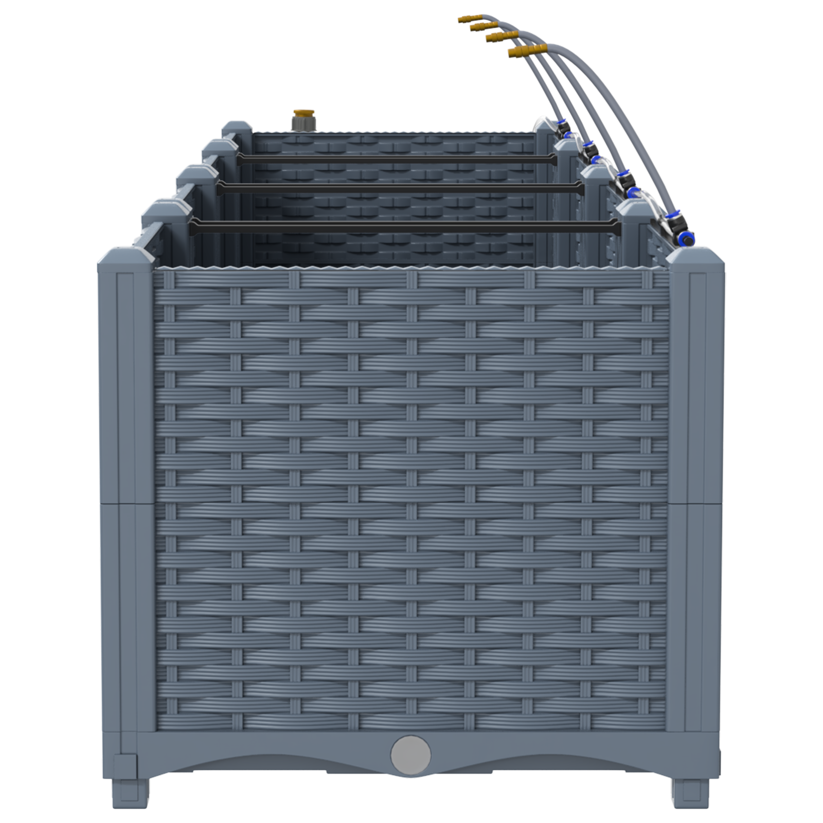 Vasi da Giardino con Sistema di Irrigazione 4 pz Grigio Chiaro