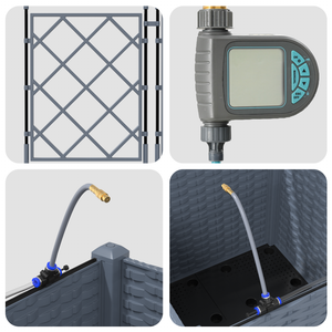 Cassoni da giardino  con sistema di irrigazione leggera grigia