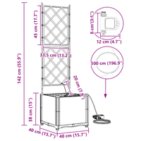 Cassoni da giardino  con sistema di irrigazione leggera grigia