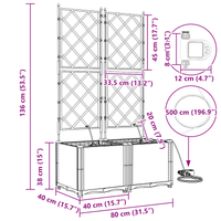 Fioriere da Giardino con Sistema di Irrigazione 2 pezzi Grigio Chiaro