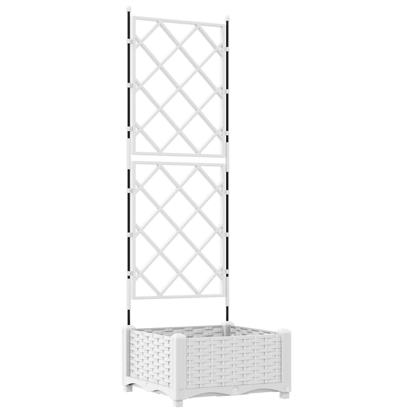 Fioriera da Giardino con Trellis Bianco 40x40x125.5 cm