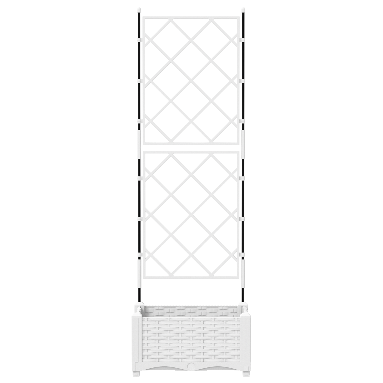 Fioriera da Giardino con Trellis Bianco 40x40x125.5 cm