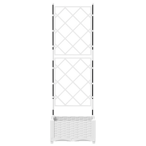 Fioriera da Giardino con Trellis Bianco 40x40x125.5 cm
