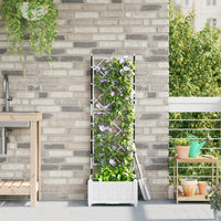 Fioriera da Giardino con Trellis Bianco 40x40x125.5 cm