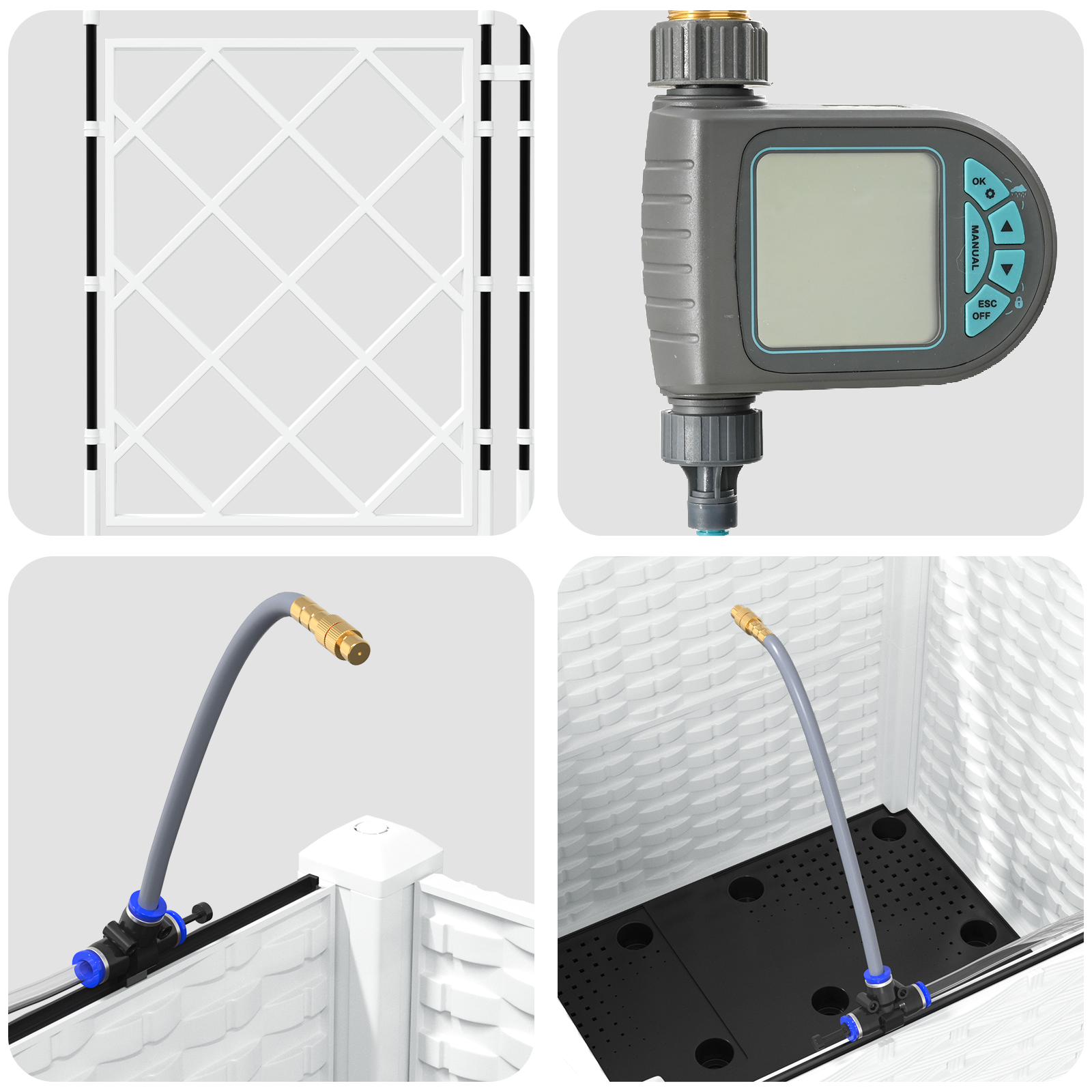 Vasi da Giardino  con Sistema di Irrigazione per Acqua Bianco