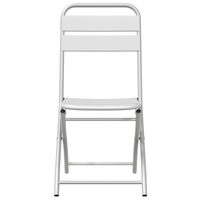 Sedie da Giardino Pieghevoli 2 pz Bianche in Acciaio