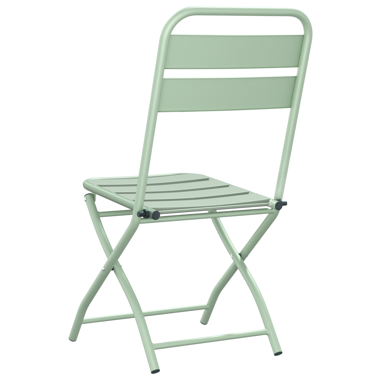Sedia da Giardino Pieghevole 2 pcs Verde Chiaro 42x52x82 cm Acciaio verniciato a polvere