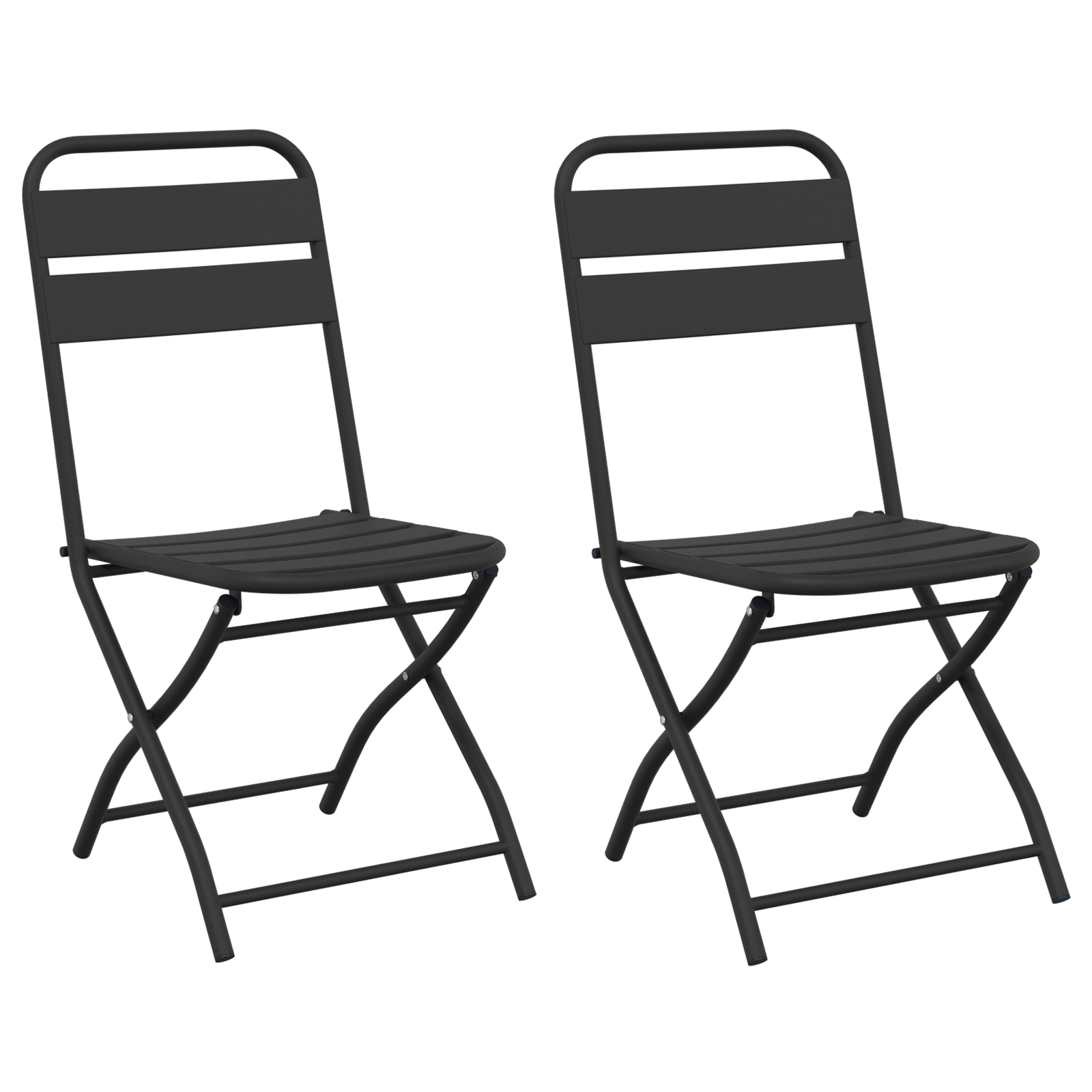 Sdraio da giardino pieghevoli 2 pcs Antracite 42x52x82 cm Acciaio verniciato a polvere