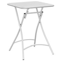 Tavolo da Giardino Pieghevole  Bianco 55x55x73 cm in Acciaio