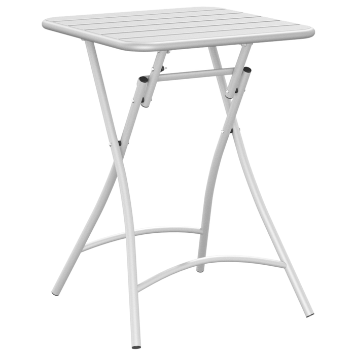 Tavolo da Giardino Pieghevole  Bianco 55x55x73 cm in Acciaio