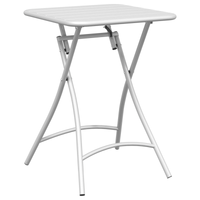 Set Bistro Pieghevole 3 Pezzi  Bianco Acciaio