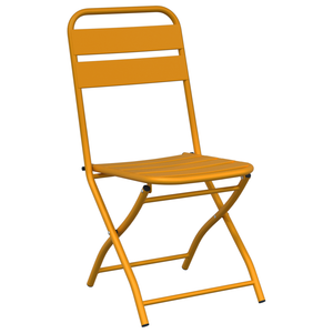 Set Bistro Pieghevole 3 Pezzi Senape Giallo Acciaio