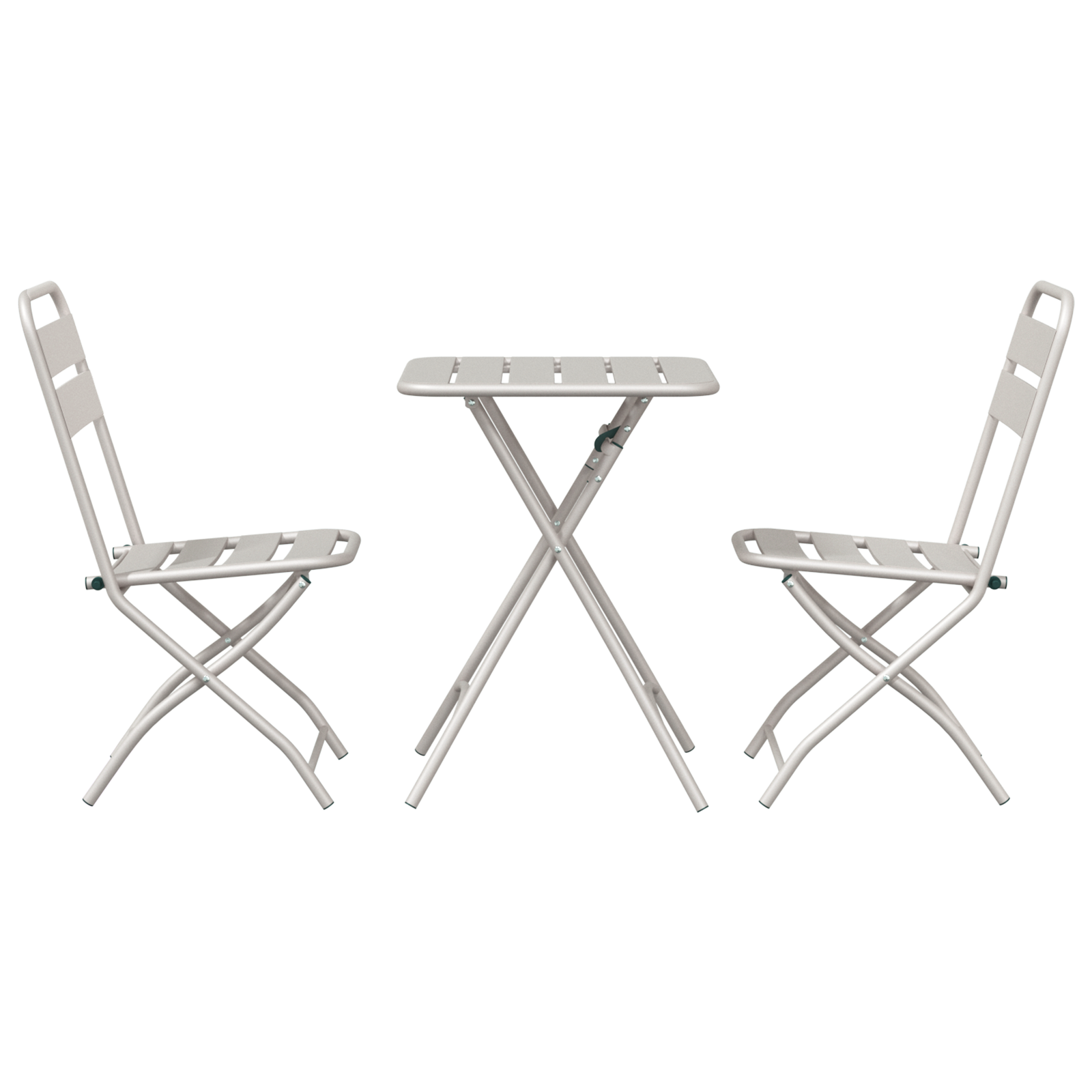 Set Bistro Pieghevole 3 Pezzi Beige in Acciaio