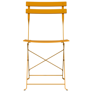 Sedie da Giardino Pieghevoli  2 pz Giallo Senape Acciaio