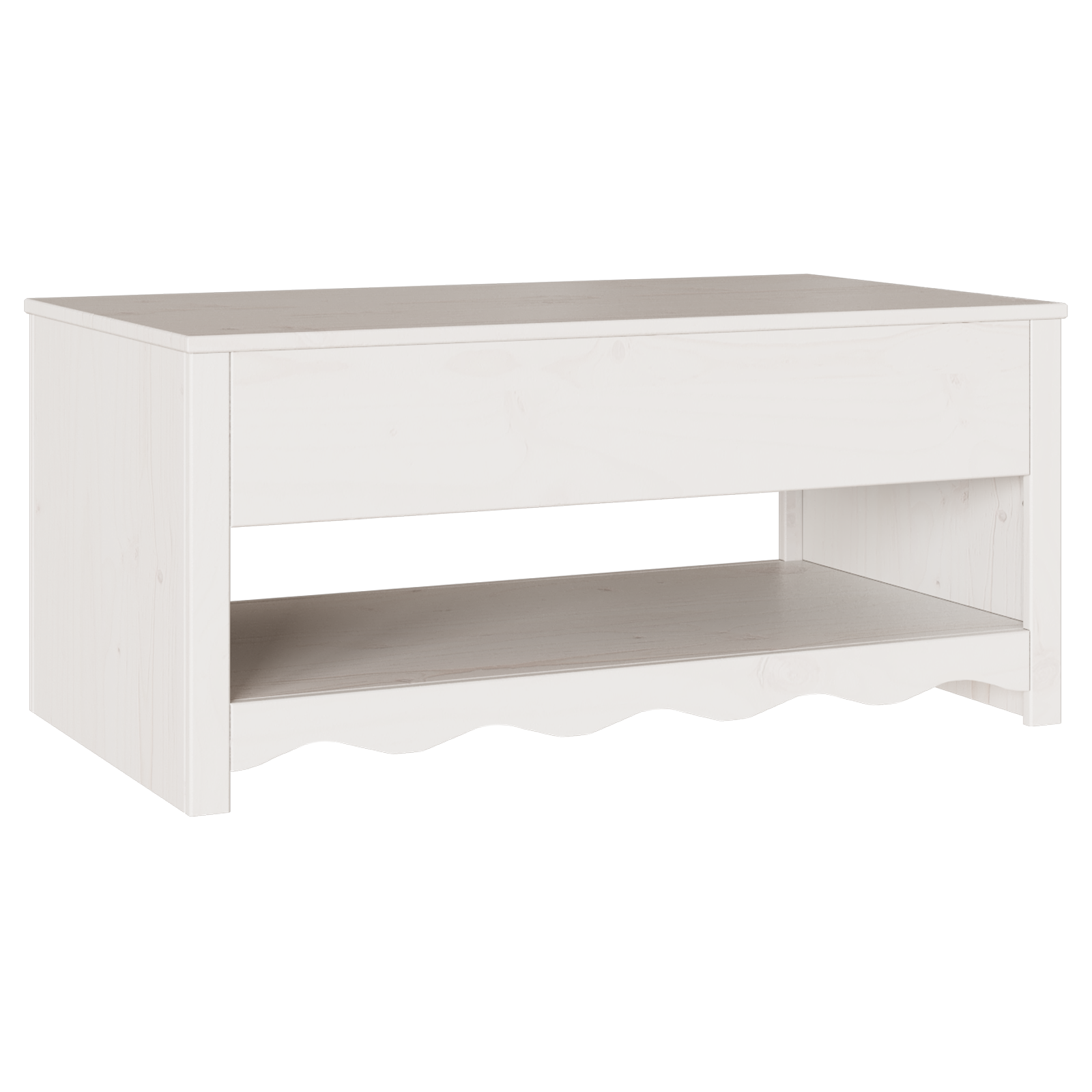 Tavolino da caffè "DRAMMEN" Bianco 99x55x45 cm in Legno di Pino
