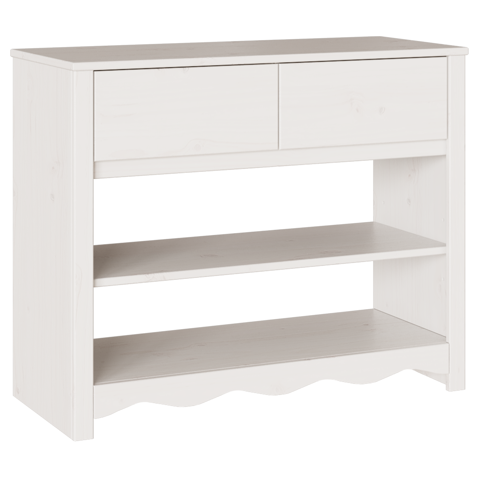 Tavolo Consolle "DRAMMEN" Bianco 89,5x37x73 cm Legno Massello Pino
