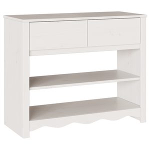 Tavolo Consolle "DRAMMEN" Bianco 89,5x37x73 cm Legno Massello Pino