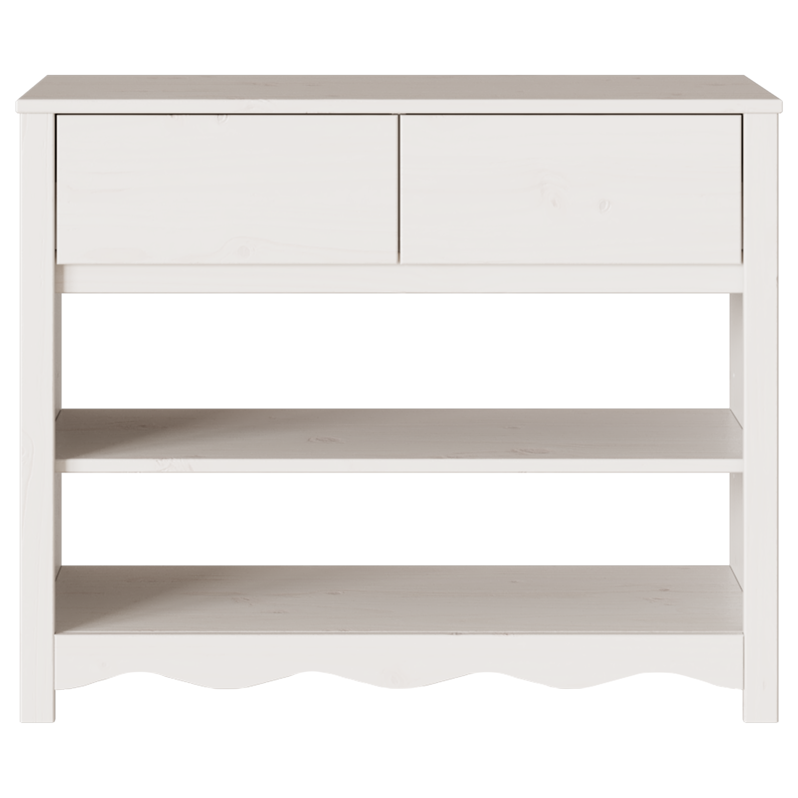 Tavolo Consolle "DRAMMEN" Bianco 89,5x37x73 cm Legno Massello Pino