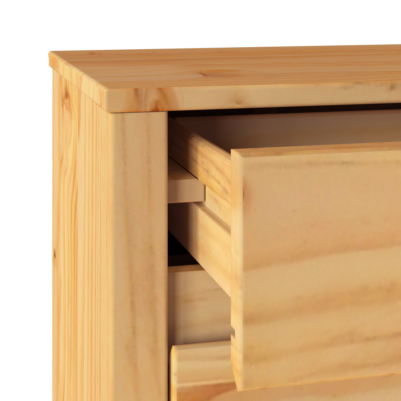 Comodino  "DRAMMEN" 45x35x56 cm in Legno Massello di Pino