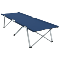 Letto da campeggio pieghevole Blu Metallo, Tessuto Standard