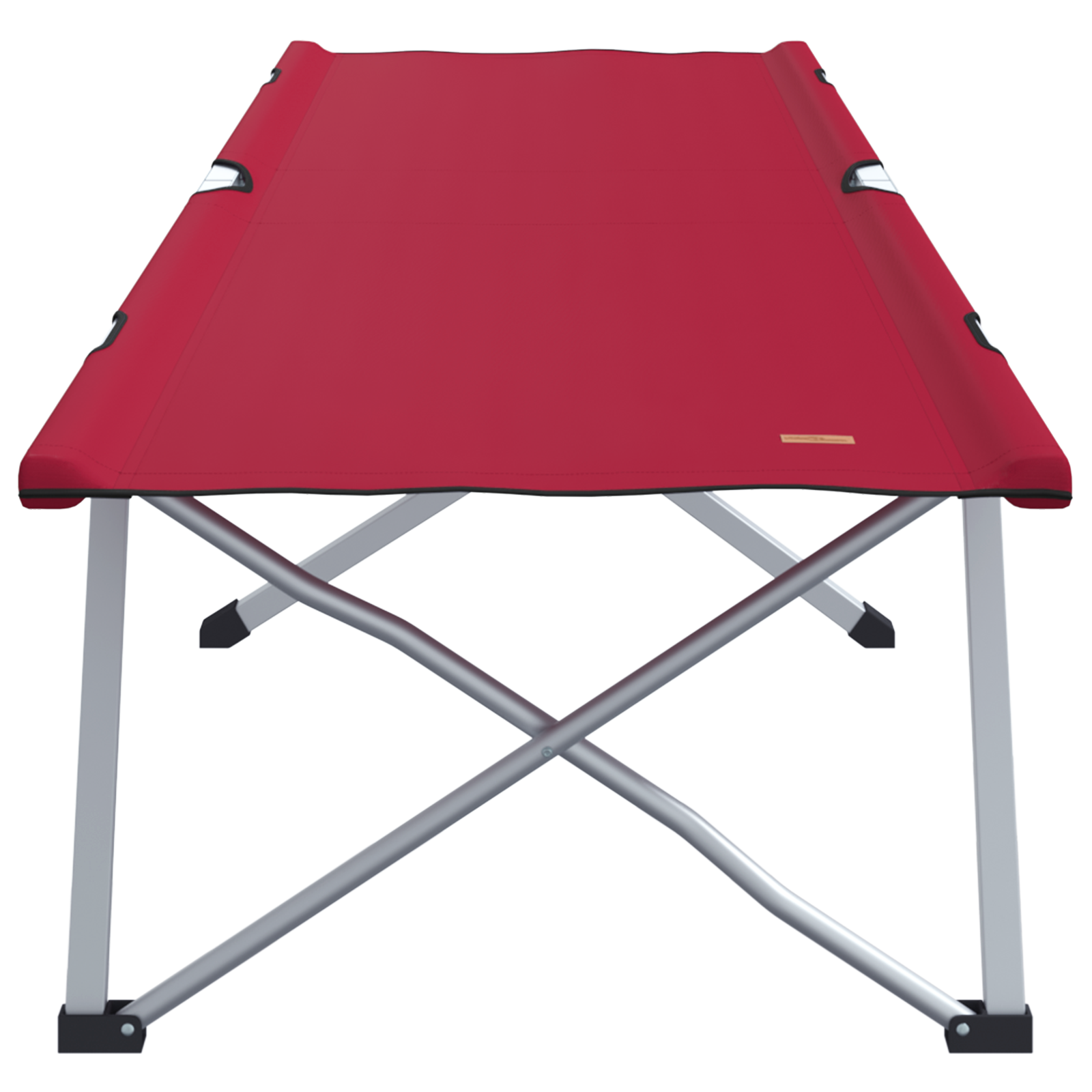 Letto da Campeggio Pieghevole Rosso Metallo e Tessuto Standard