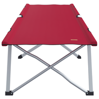Letto da Campeggio Pieghevole Rosso Metallo e Tessuto Standard
