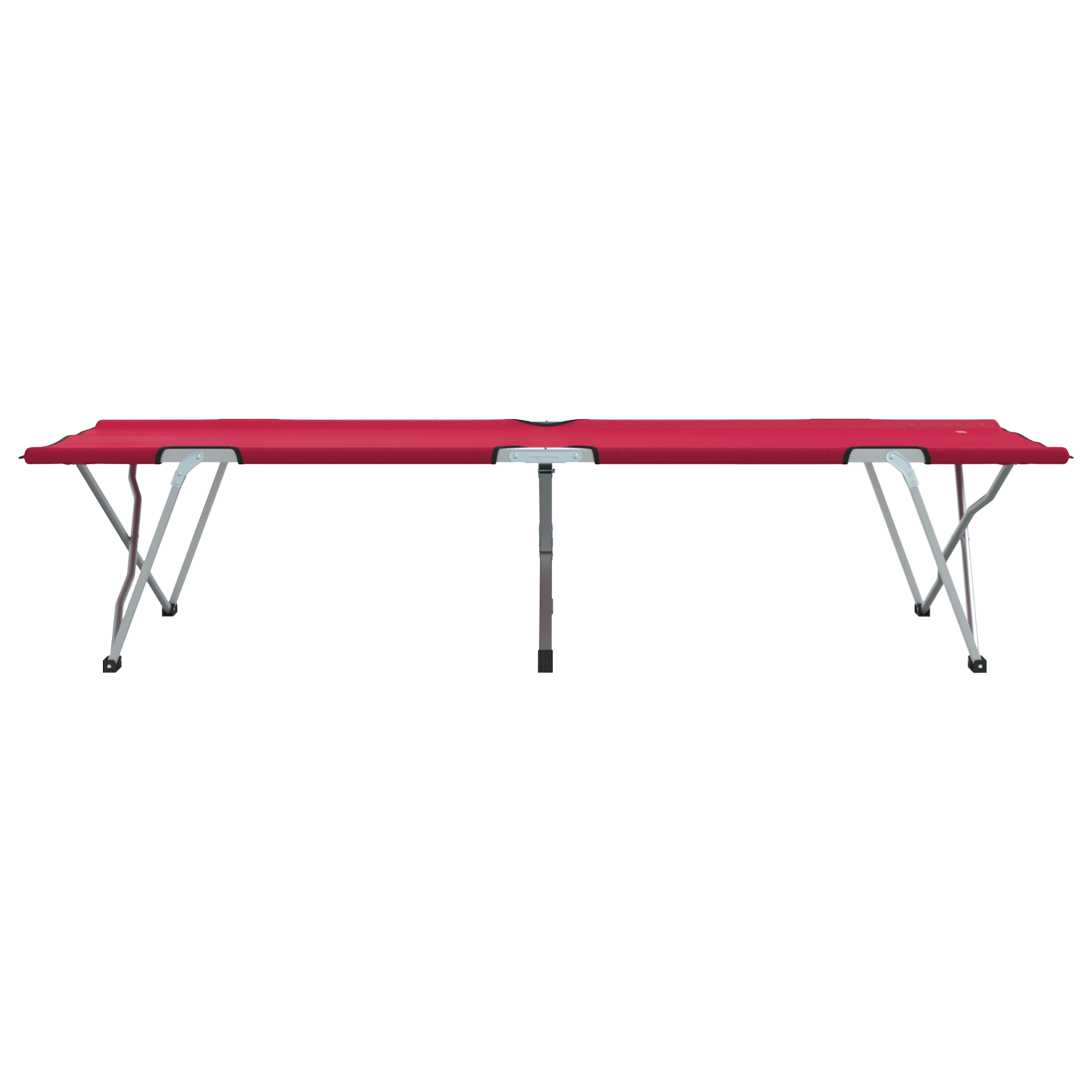 Letto da Campeggio Pieghevole Rosso Metallo e Tessuto Standard