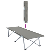 Letto da Campeggio Pieghevole Grigio Alluminio Grande Pieghevole