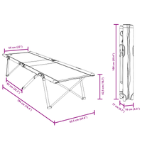 Letto da Campeggio Pieghevole Grigio Alluminio Grande Pieghevole