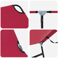 Lettino Prendisole Pieghevole Rosso in Tessuto Oxford 600D