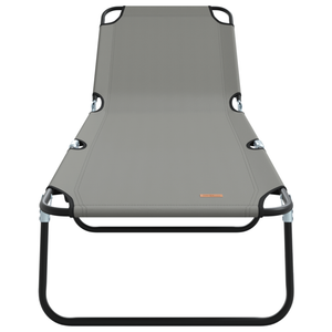 Sdraio Pieghevole Portatile Grigia in Tessuto Oxford 600D