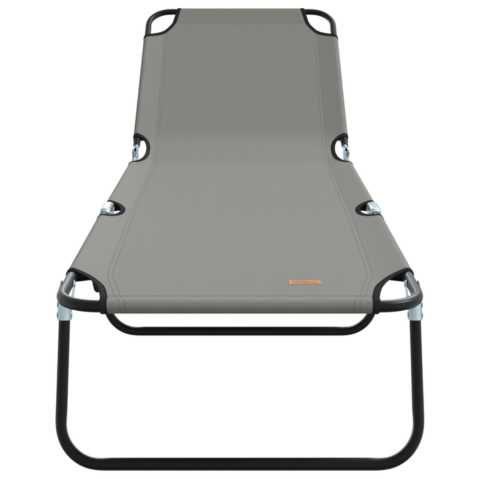 Sdraio Pieghevole Portatile Grigia in Tessuto Oxford 600D
