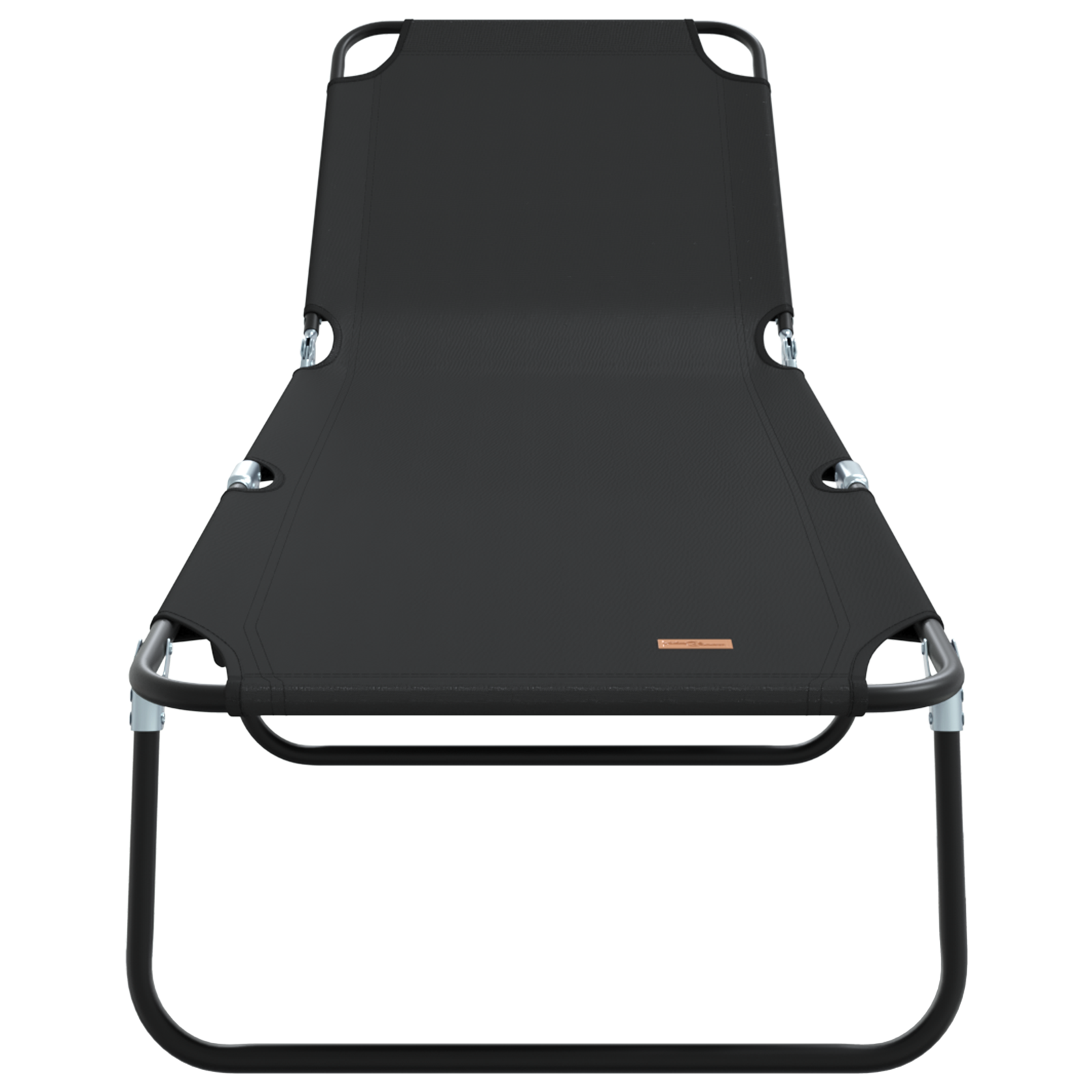 Lettino Prendisole 2 pcs Portatile Nero Tessuto Oxford 600D