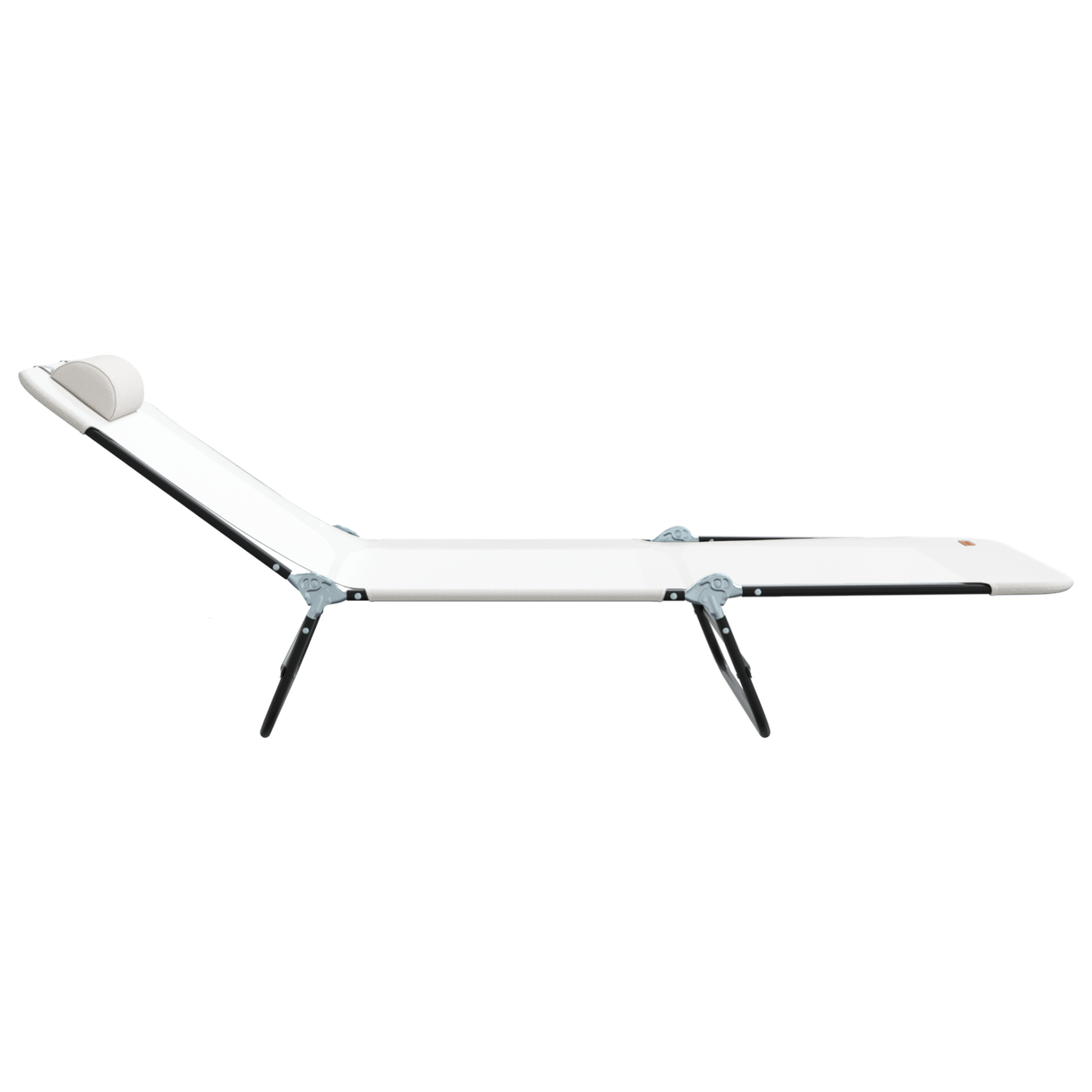 Lettino Prendisole Pieghevole con Testata Crema Textilene