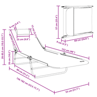 Lettino Prendisole Pieghevole con Testata Crema Textilene
