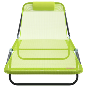 Lettino Prendisole con Poggiatesta Verde Textilene