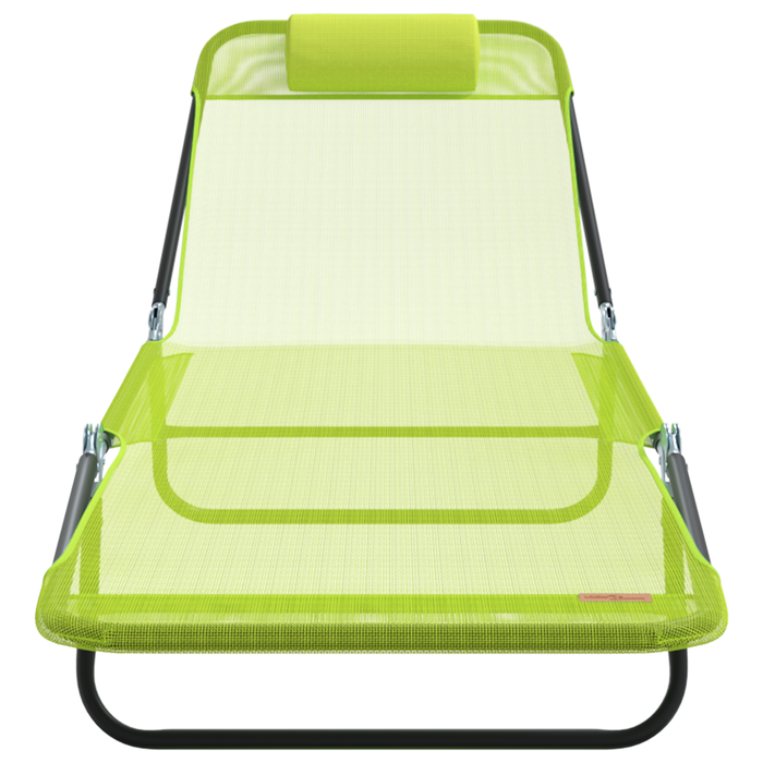 Lettino Prendisole con Poggiatesta Verde Textilene