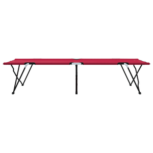 Lettino da Sole Pieghevole con Borsa da Trasporto Rosso Tessuto Oxford 600D