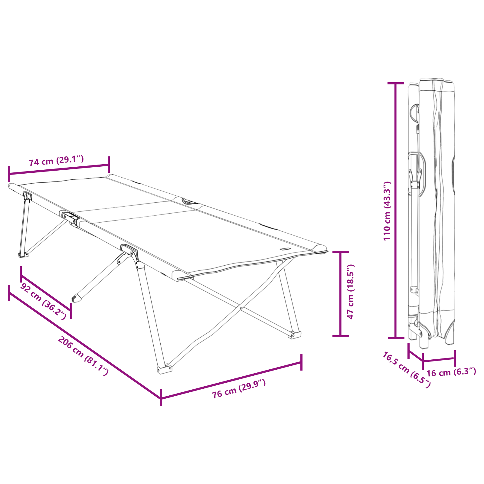 Lettino da Sole Pieghevole con Borsa da Trasporto Rosso Tessuto Oxford 600D