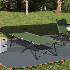 Letto Sole Pieghevole con Borsa da Trasporto Verde Militare in Tessuto Oxford 600D