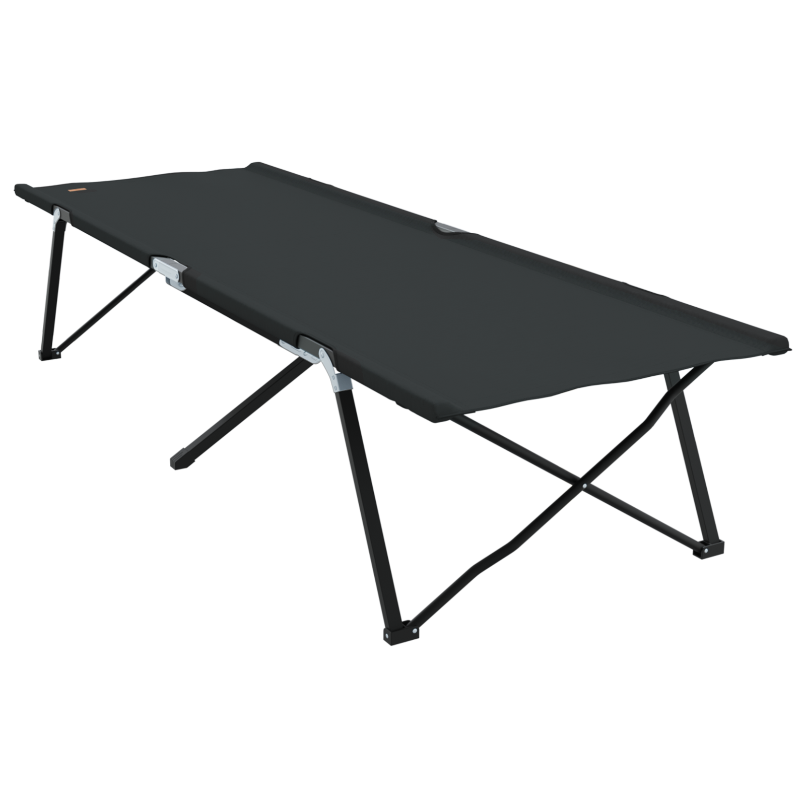 Lettini pieghevoli con borse di trasporto 2 pz Nero Tessuto Oxford 600D