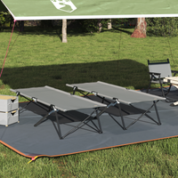 Letti da Sole Pieghevoli con Borse 2 pz Grigio Tessuto Oxford 600D