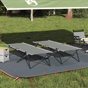 Letti da Sole Pieghevoli con Borse 2 pz Grigio Tessuto Oxford 600D