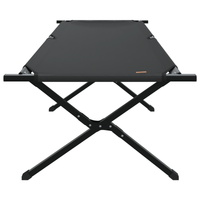 Letto Sole Pieghevole con Borsa Nero Tessuto Oxford 600D