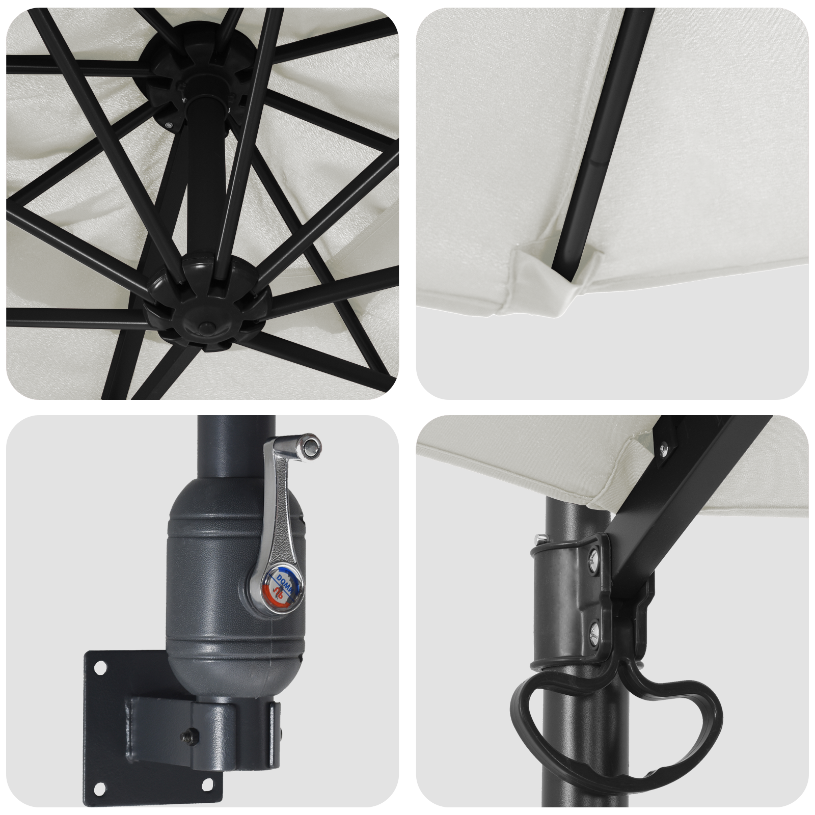 Ombrello a Sbalzo Sabbia Poliestere, Alluminio Grande Pieghevole