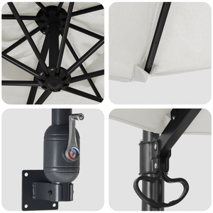 Ombrello a Sbalzo Sabbia Poliestere, Alluminio Grande Pieghevole