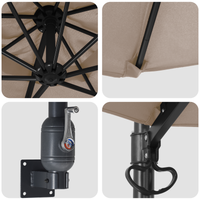 Ombrello da Patio Tortora Poliestere Grande Pieghevole