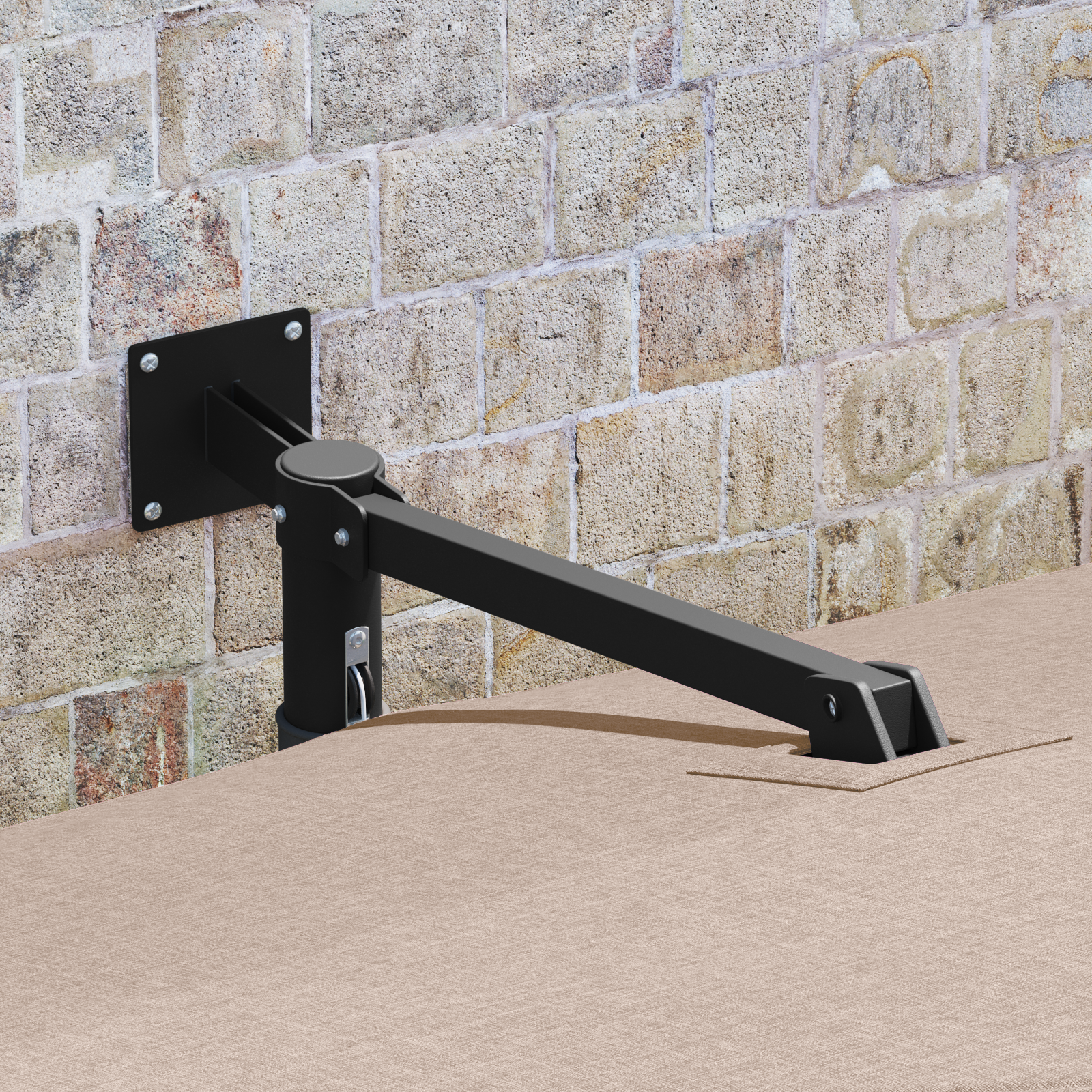 Ombrello da Patio Tortora Poliestere Grande Pieghevole