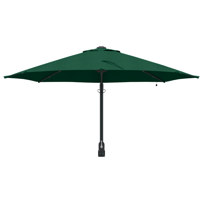 Ombrellone da Giardino Montato a Muro con LED Verde 248 cm