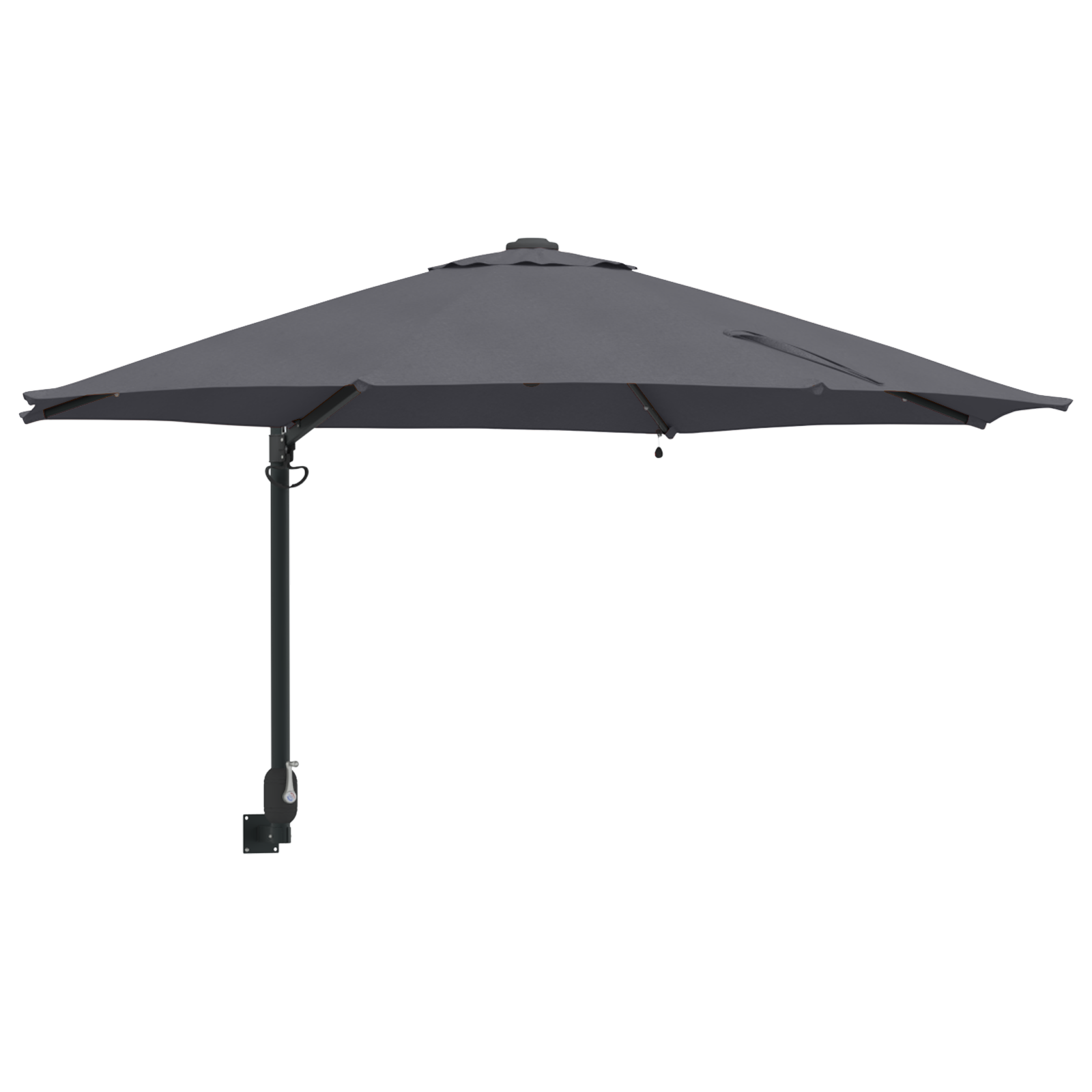 Parasol da Giardino a Parete con LED Antracite 248 cm